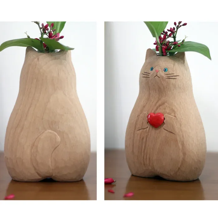Cat vase for home decor