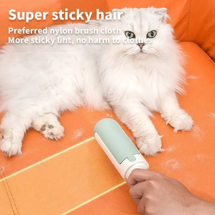 Pet hair remover on fabric