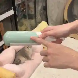 Pet hair remover in use