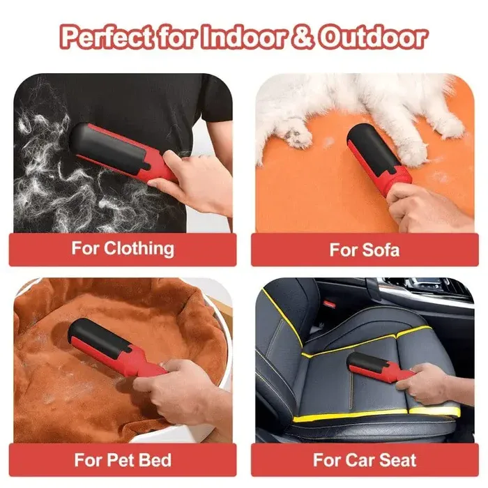 Pet hair remover on bed