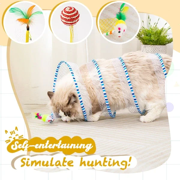 Spiral tunnel cat toy