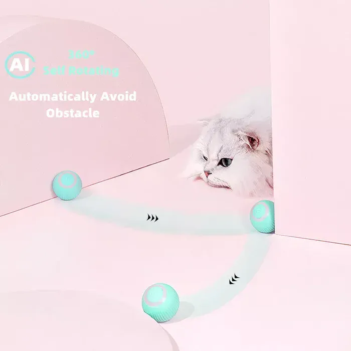 Cat Playing with Ball Toy