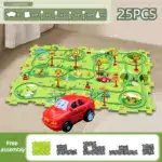 Gift For Children_Children's Educational Puzzle Track Car Play Set