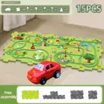 Gift For Children_Children's Educational Puzzle Track Car Play Set
