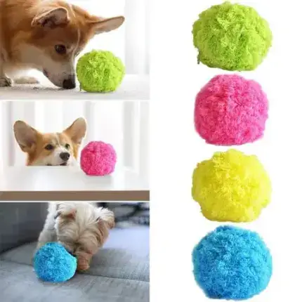 Pet Electric Ball Toy With Plush Cover