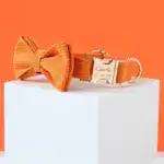 Orange Corduroy Dog Collar Bow