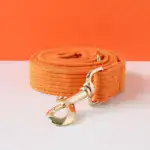 Orange Corduroy Dog Collar Bow